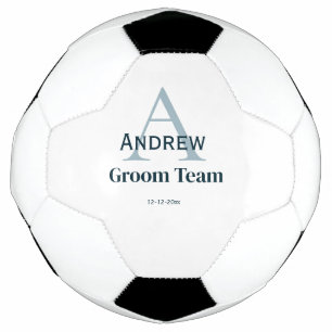 personalised simple monogram groom team groomsmen soccer ball