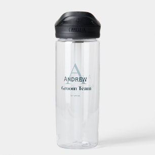 personalised simple monogram groom team groomsmen  water bottle
