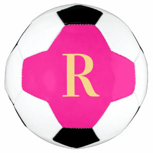 Personalised Simple Monogram Hot Pink Soccer Ball