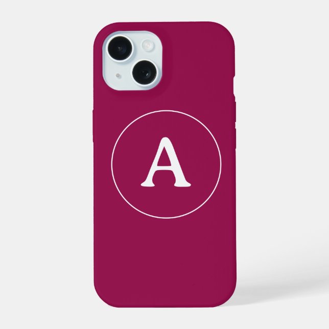 Personalised Simple Monogram iPhone 15 Case (Back)