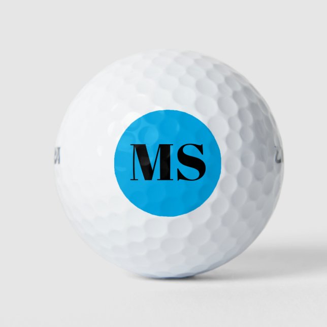 Personalised Simple Monogram Modern  Golf Balls (Front)