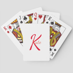 personalised simple monogram name bridesmaid playing cards