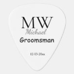 personalised simple monogram name groomsman minima guitar pick<br><div class="desc">design</div>