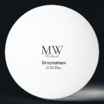 personalised simple monogram name groomsman minima ping pong ball<br><div class="desc">design</div>