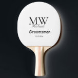 personalised simple monogram name groomsman minima ping pong paddle<br><div class="desc">design</div>