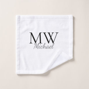 personalised simple monogram name groomsman   wash cloth