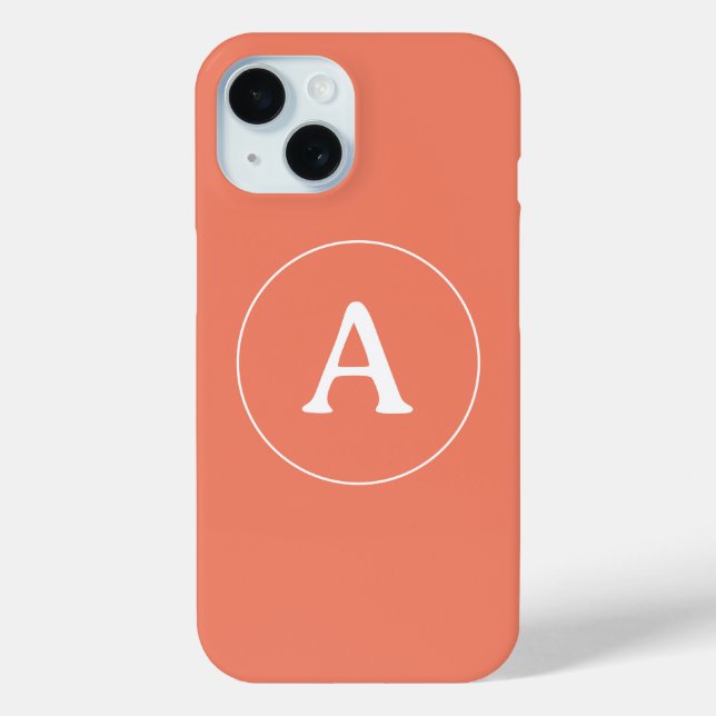 Personalised Simple Monogram Orange Case-Mate iPhone Case (Back)