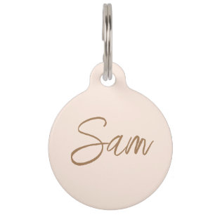 Personalised simple Monogram Pet Name Pet Tag