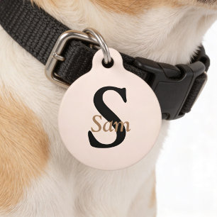 Personalised simple Monogram Pet Name Tag