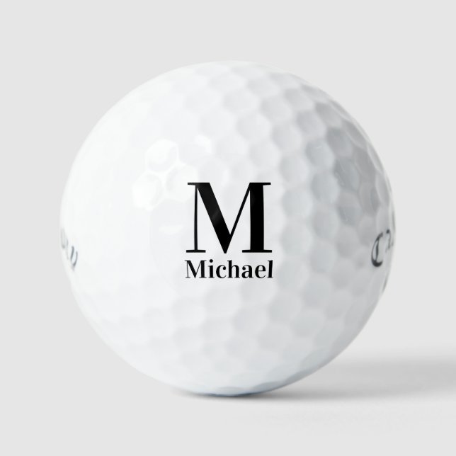 Personalised Simple Monogrammed Golf Balls (Front)