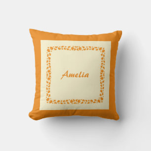 Personalised Simple Orange Fall Leaves Cushion