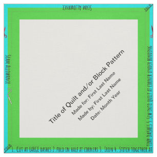 Personalised Simple Quilt Label Corner Fabric