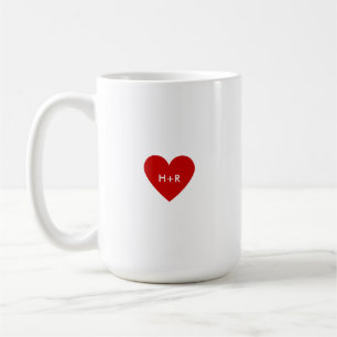 Personalised Simple Red Heart Coffee Mug