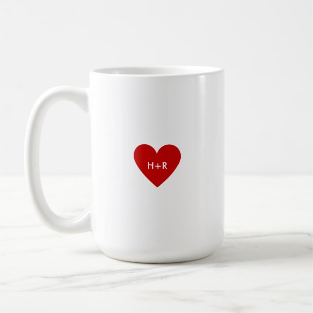 Personalised Simple Red Heart Coffee Mug (Left)