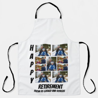 Personalised Simple Retirement  9 Photo Collage Apron