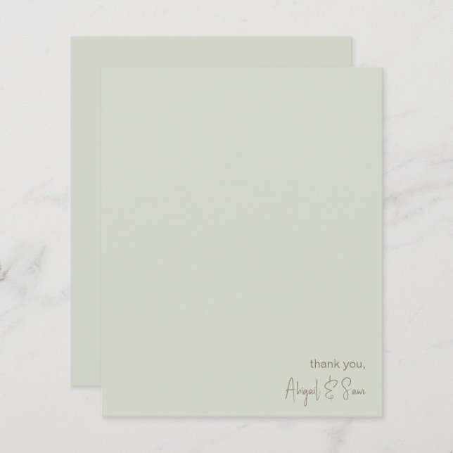 Personalised Simple Sage Wedding Stationery (Front/Back)
