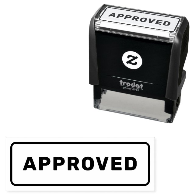 Personalised Simple Stylish Black APPROVED Self-inking Stamp (In Situ)