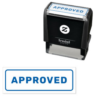 Personalised Simple Stylish Blue Ink APPROVED Self-inking Stamp