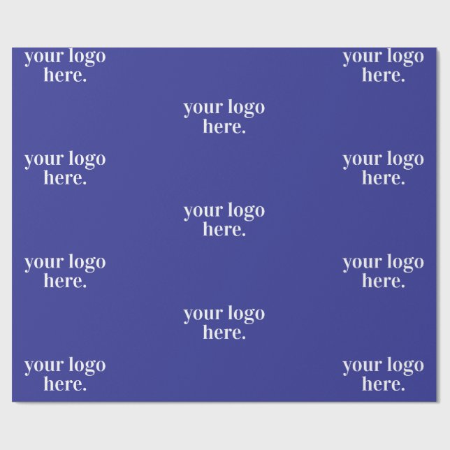 Personalised Simple Stylish Modern Minimal blue Wrapping Paper (Flat)