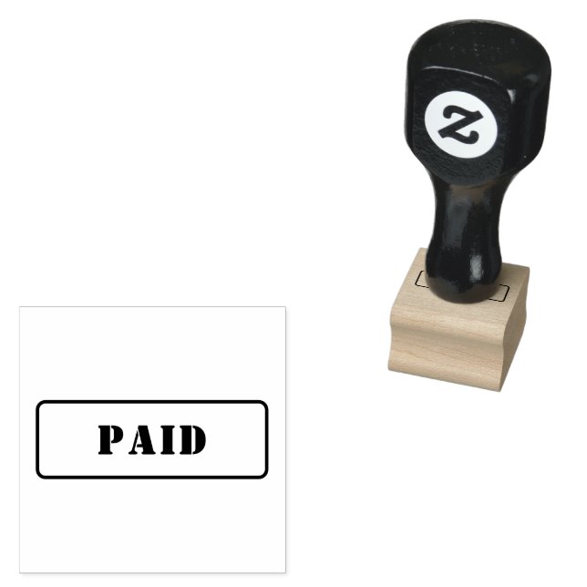 Personalised Simple Stylish Red Ink PAID Rubber Stamp (Stamped)