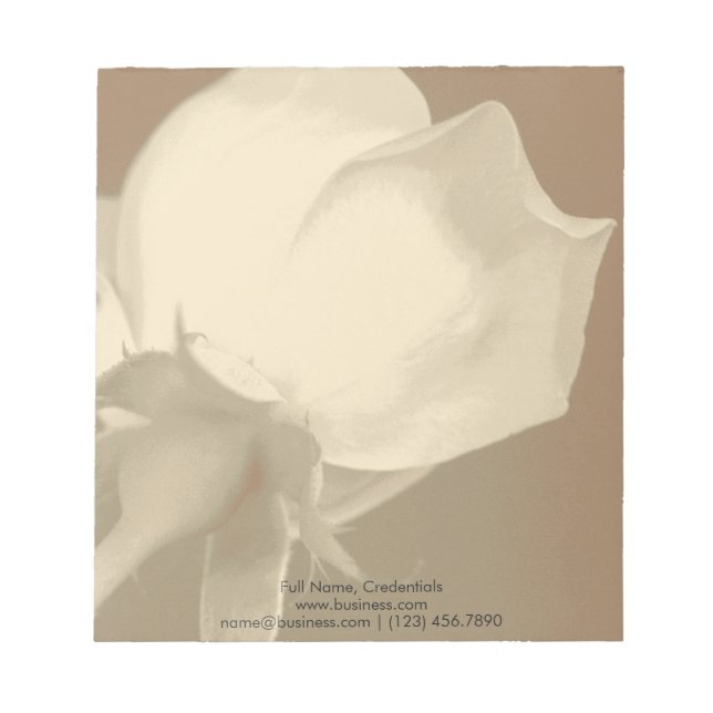 Personalised, Simple Vintage Abstract Rose Photo Notepad (Front)