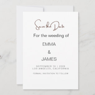 Personalised Simple Wedding Invitation Card