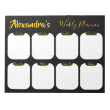 Personalised simple weekly planner notepad