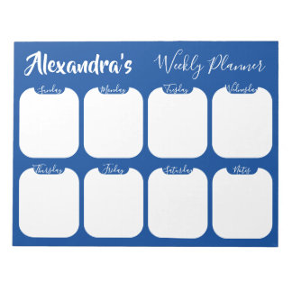 Personalised simple weekly planner notepad