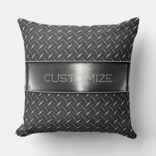 Personalised Simply Steel Metal Texture Cushion
