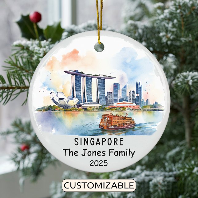 Personalised Singapore Ornament, Asia Ceramic Ornament (Creator Uploaded)