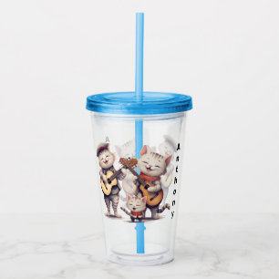 Personalised Singing Cats  Acrylic Tumbler
