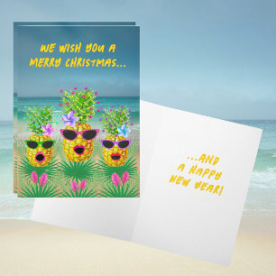 Personalised Singing Lady Pineapples  Holiday Card