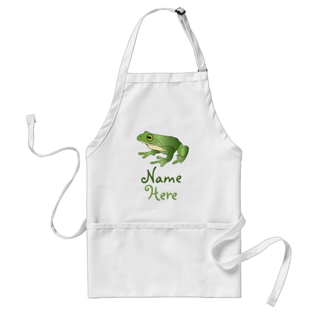 Personalised Single Frog - White Apron (Front)