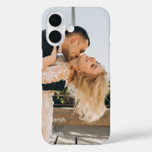 Personalised Single Photo Custom with Text iPhone 16 Case