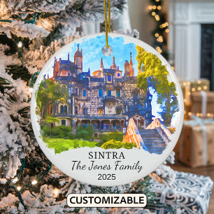 Personalised Sintra Ornament, Portugal Ceramic Ornament