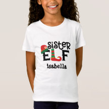 Personalised Sister Elf Christmas T-Shirt