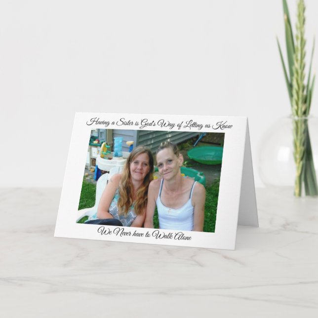 Personalised Sister Support and Thank you Card (Front)