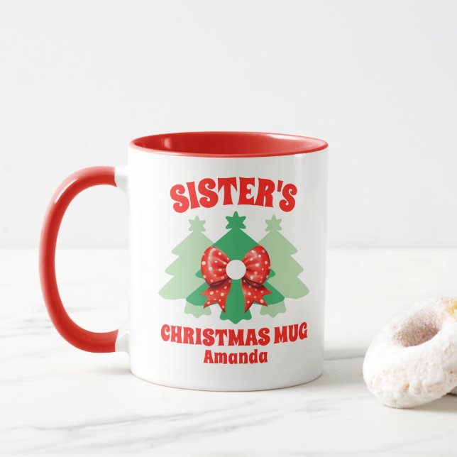 Personalised Sister's Christmas Mug (With Donut)