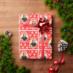 Personalised Sister's Photo Christmas Gift Wrap