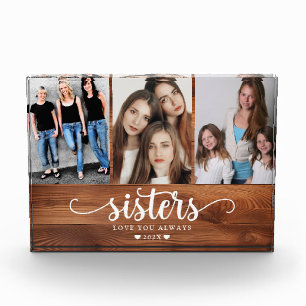 Personalised Sisters Photo Collage Block