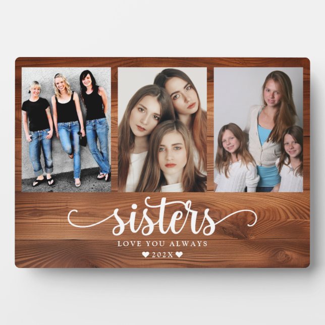 Personalised Sisters Photo Collage Plaque (Front)