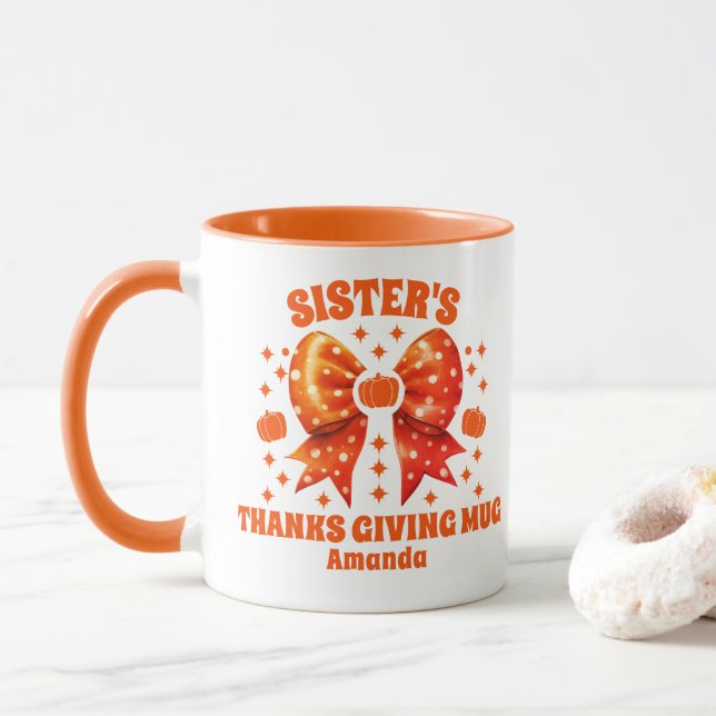 Personalised Sister's Thanksgiving  Mug (With Donut)