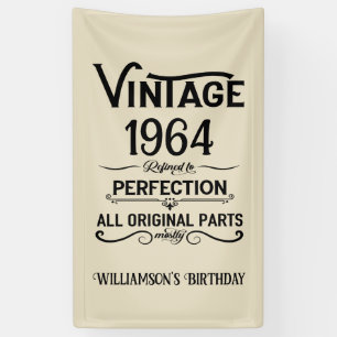 Personalised sixty vintage 60th birthday gifts banner
