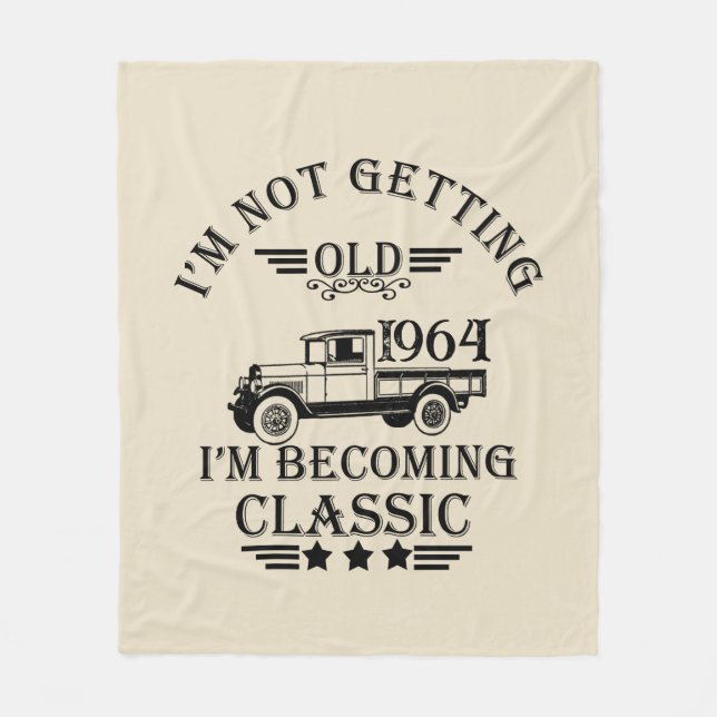 Personalised sixty vintage 60th birthday gifts fleece blanket (Front)
