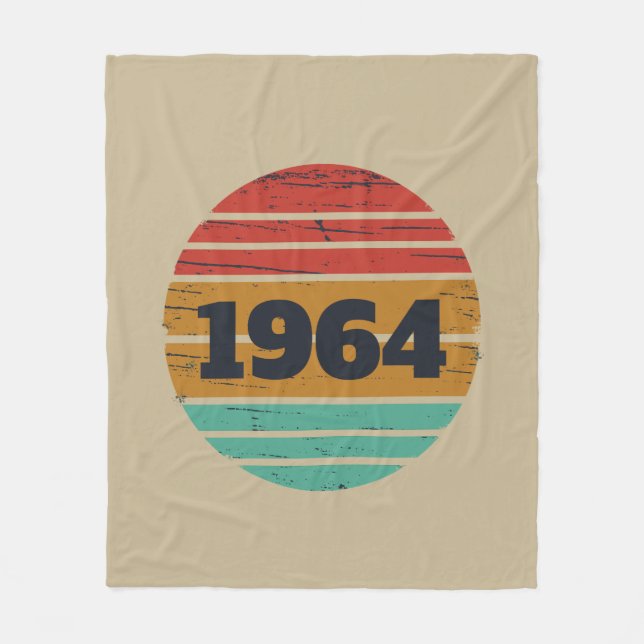 Personalised sixty vintage 60th birthday gifts fleece blanket (Front)