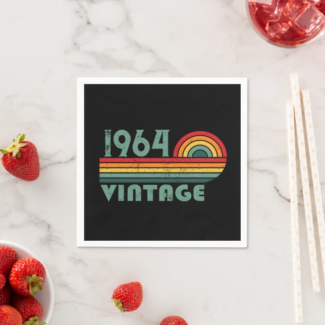 Personalised sixty vintage 60th birthday gifts napkin (Insitu)