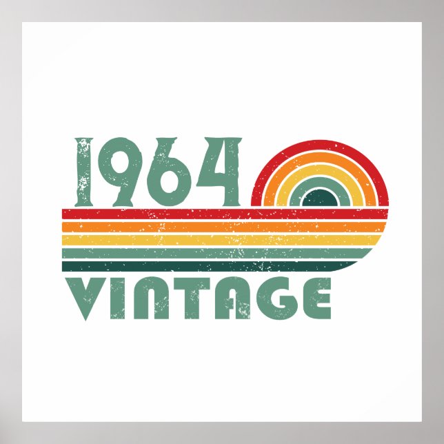 Personalised sixty vintage 60th birthday gifts poster (Front)