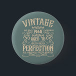 Personalised sixty vintage 60th birthday party 6 cm round badge<br><div class="desc">Make your birthday special with this unique design. Add a touch of sophisticated elegance to your birthday celebration with our exquisite, one-of-a-kind designs. These graphics bring sophistication and originality to any product, creating a memorable and stylish gift. They are perfect for those who appreciate a touch of timeless glamour on...</div>