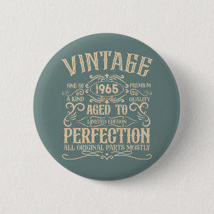 Personalised sixty vintage 60th birthday party 6 cm round badge