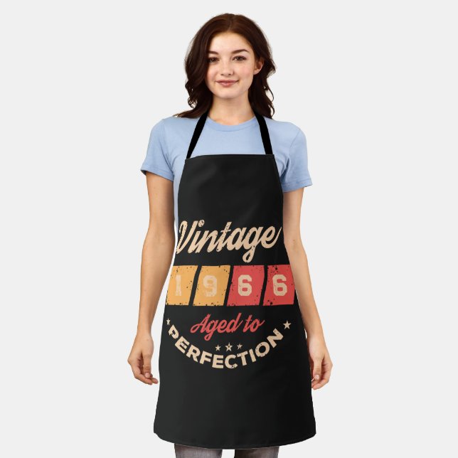 Personalised sixty vintage 60th birthday party apron (Worn)